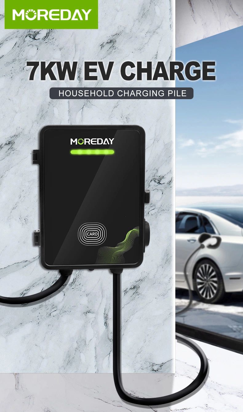 Moreday 7.4kw Type 2 EV Charger Smart APP 1-3 Phase Home Charger Station with Cable